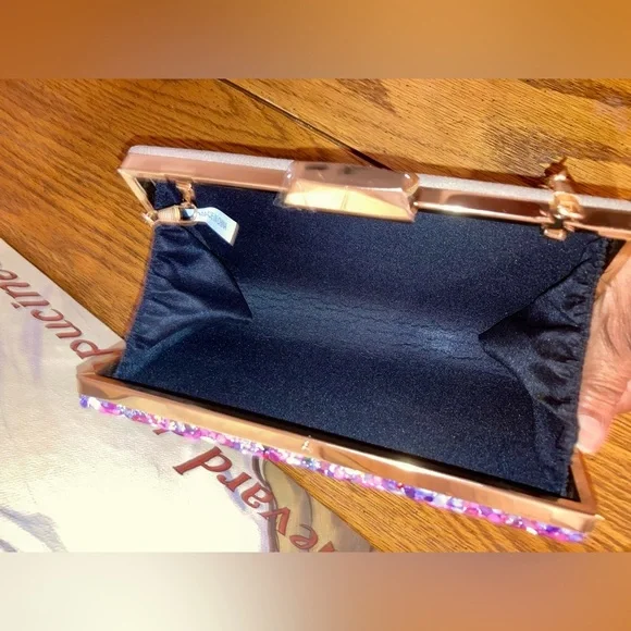 Embellished Crossbody/Clutch NWOT Purples, Pink and Rhinestones - - Picture 3 of 16